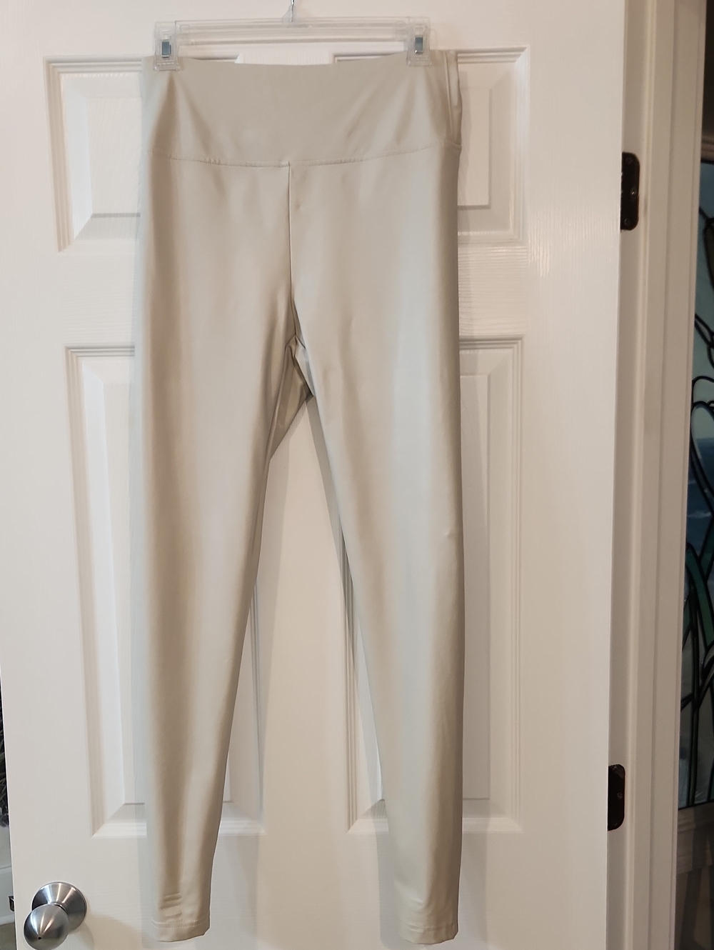 Boston Proper Faux Leather Leggings Stone/ Cream Color. Never Worn